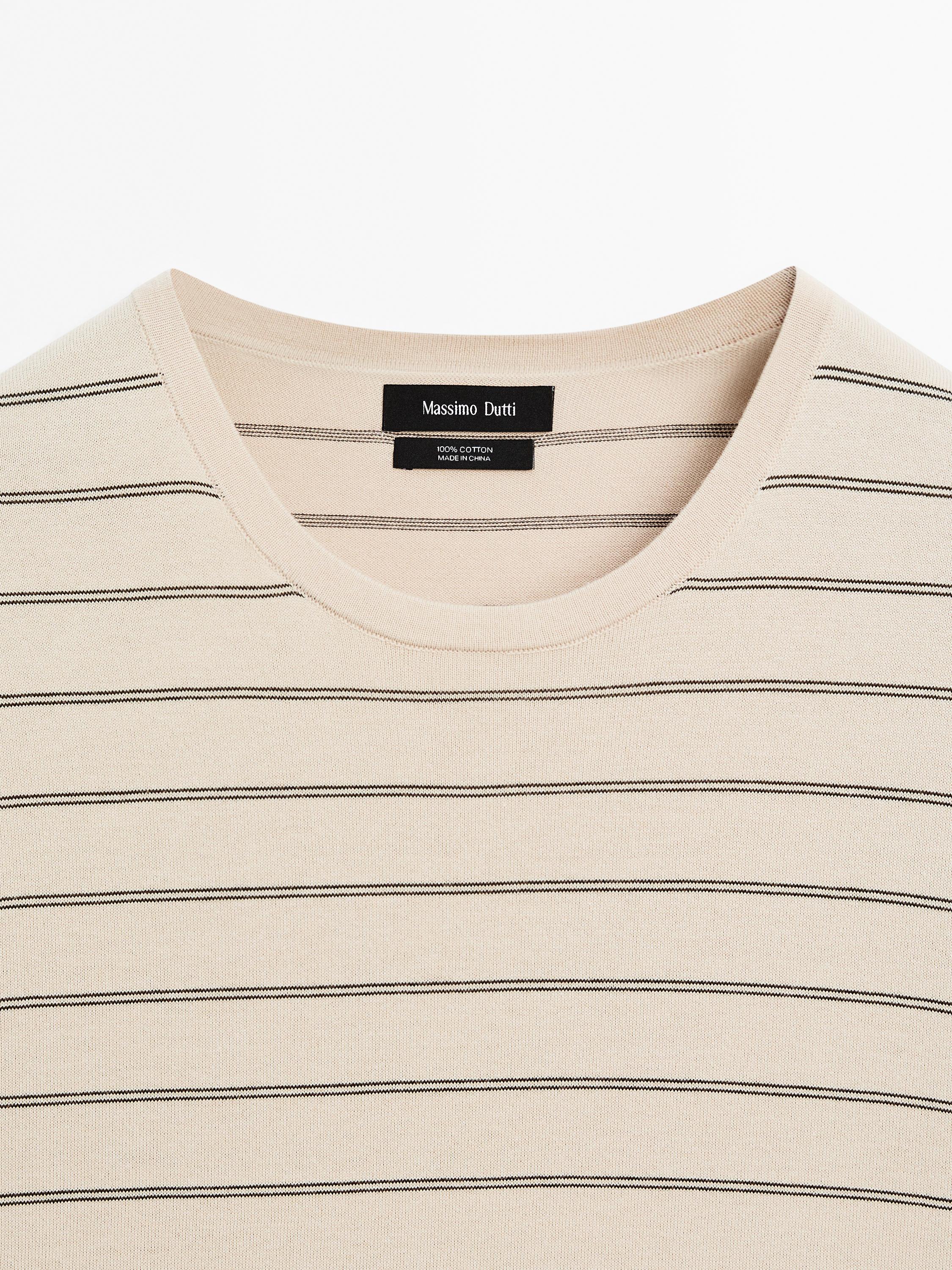 Striped lightweight knit T-shirt